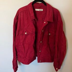 MOTO topshop red jean jacket size 12
